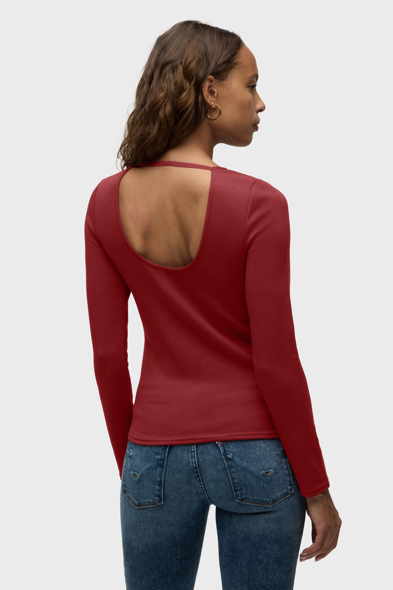 Long Sleeve Scoop Neck Top