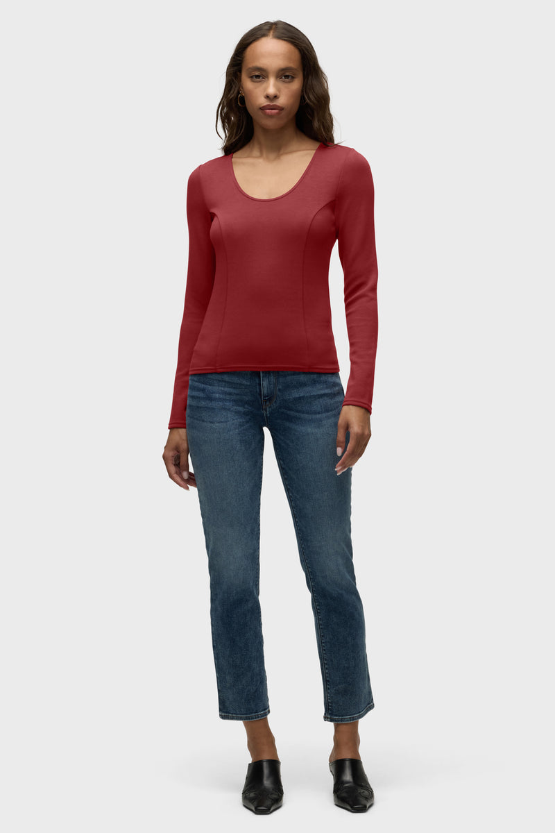 Long Sleeve Scoop Neck Top