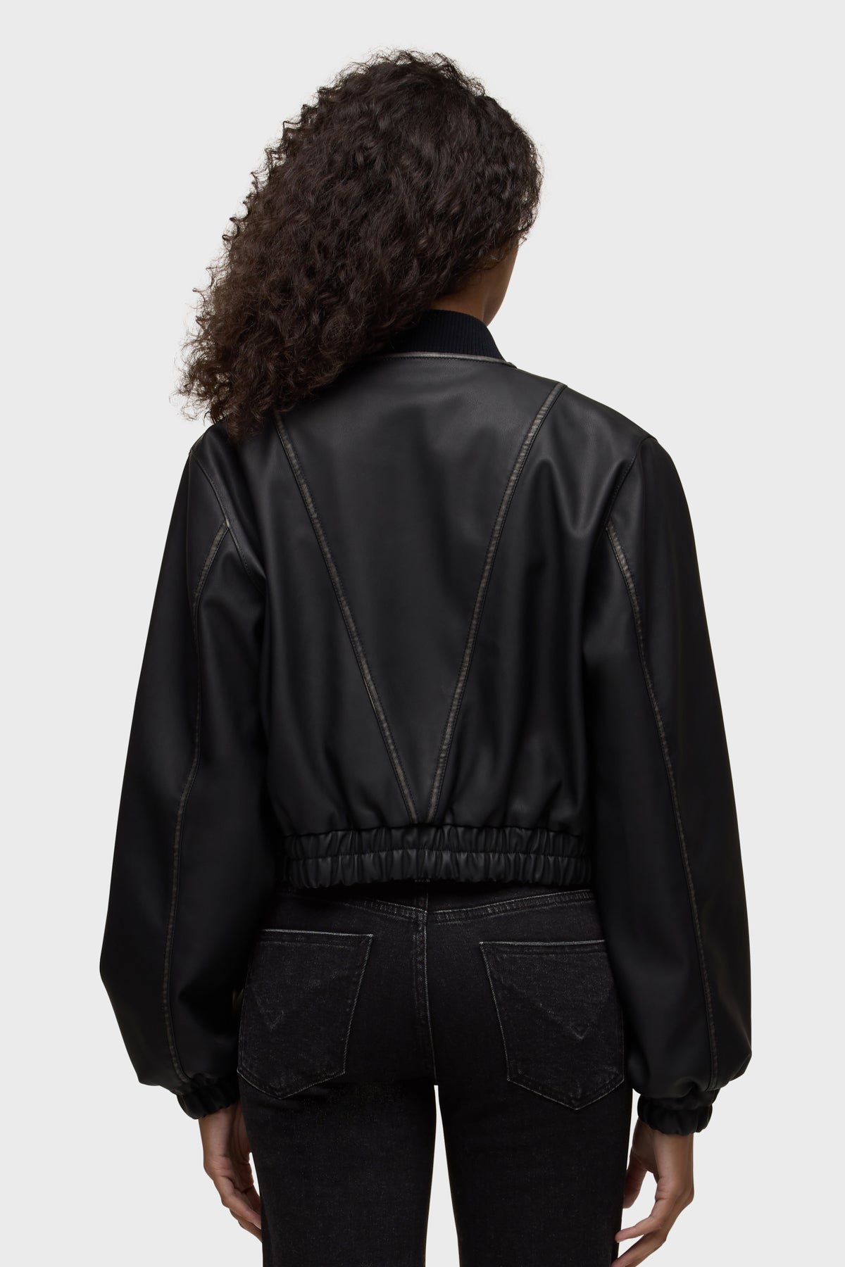 Vegan Leather Bomber Jacket