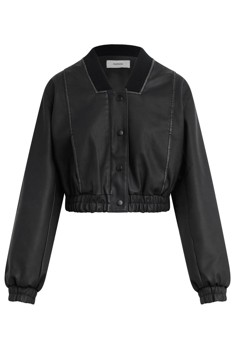 Vegan Leather Bomber Jacket