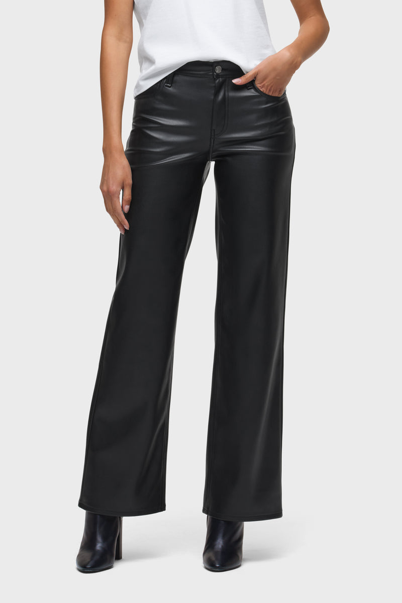 Rosie Vegan Leather High-Rise Wide Leg