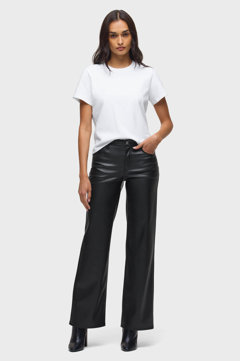 Rosie Vegan Leather High-Rise Wide Leg