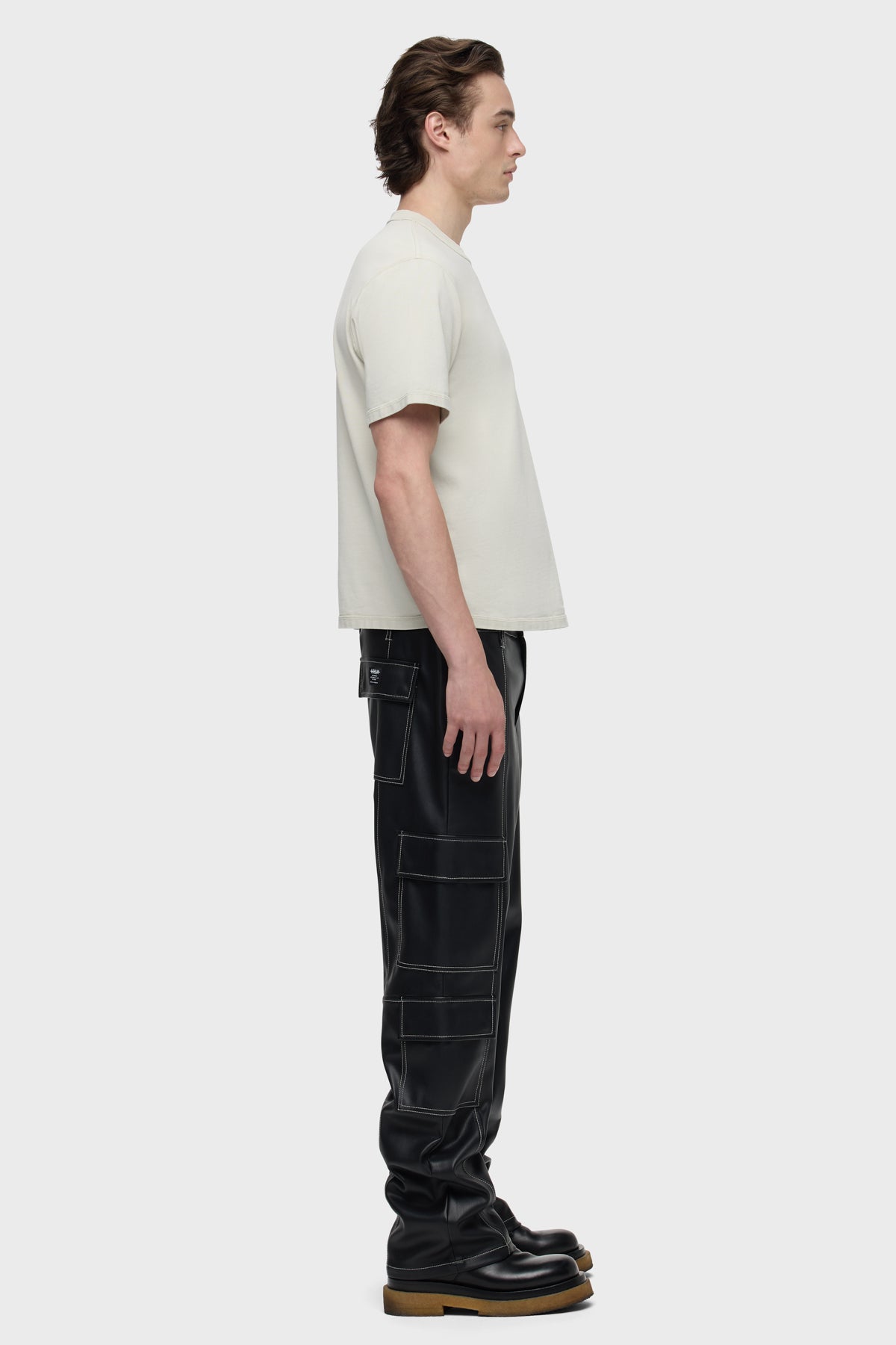 Vegan Leather Baggy Cargo | Premium Italian Fabric | Hudson