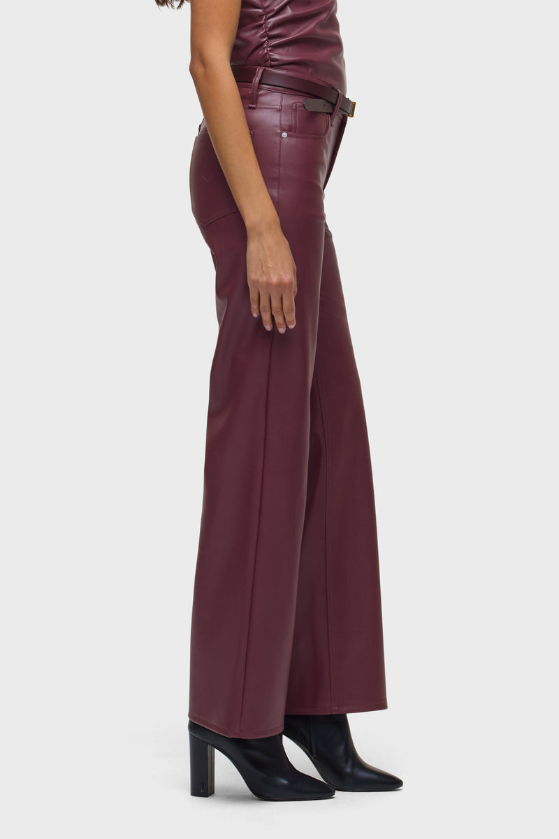 Rosie Vegan Leather High-Rise Wide Leg