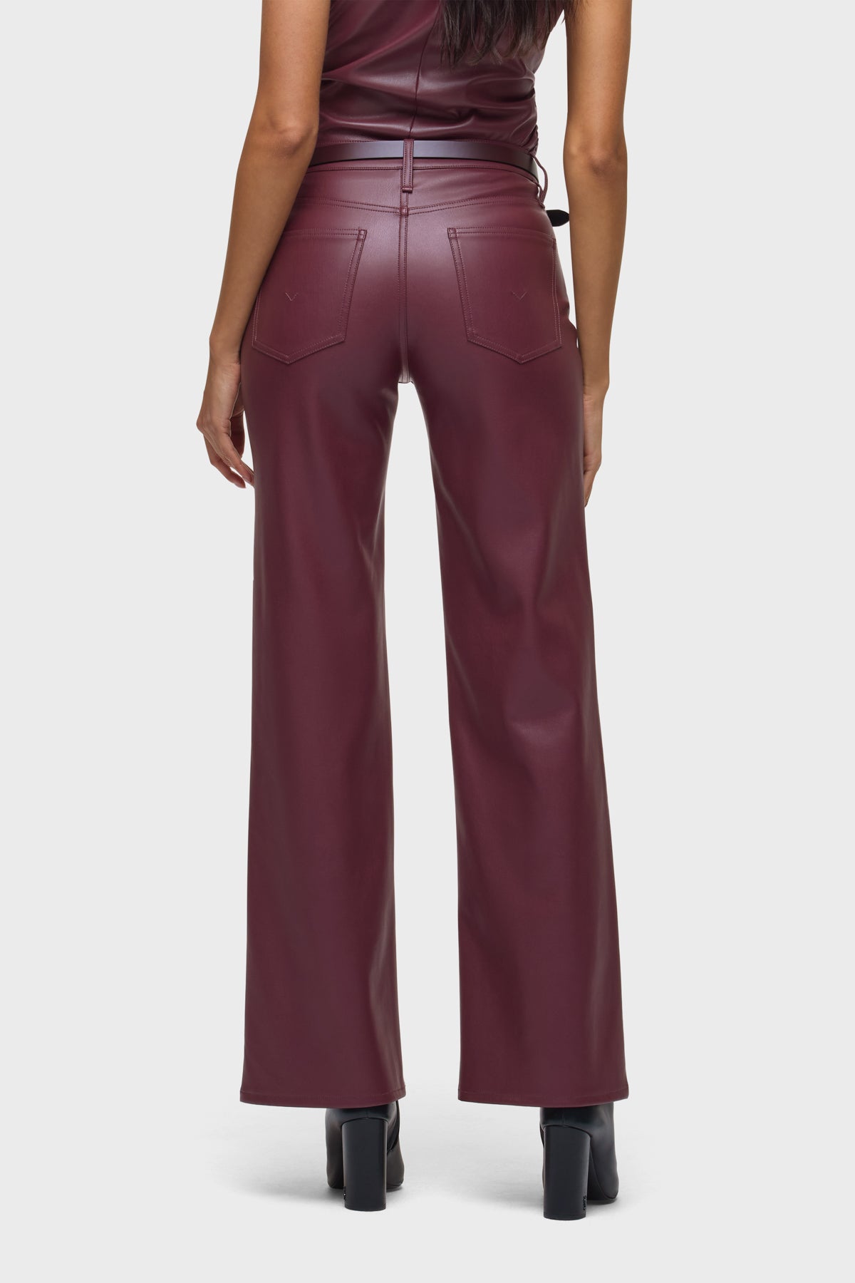 Rosie Vegan Leather High-Rise Wide Leg Premium Italian Fabric