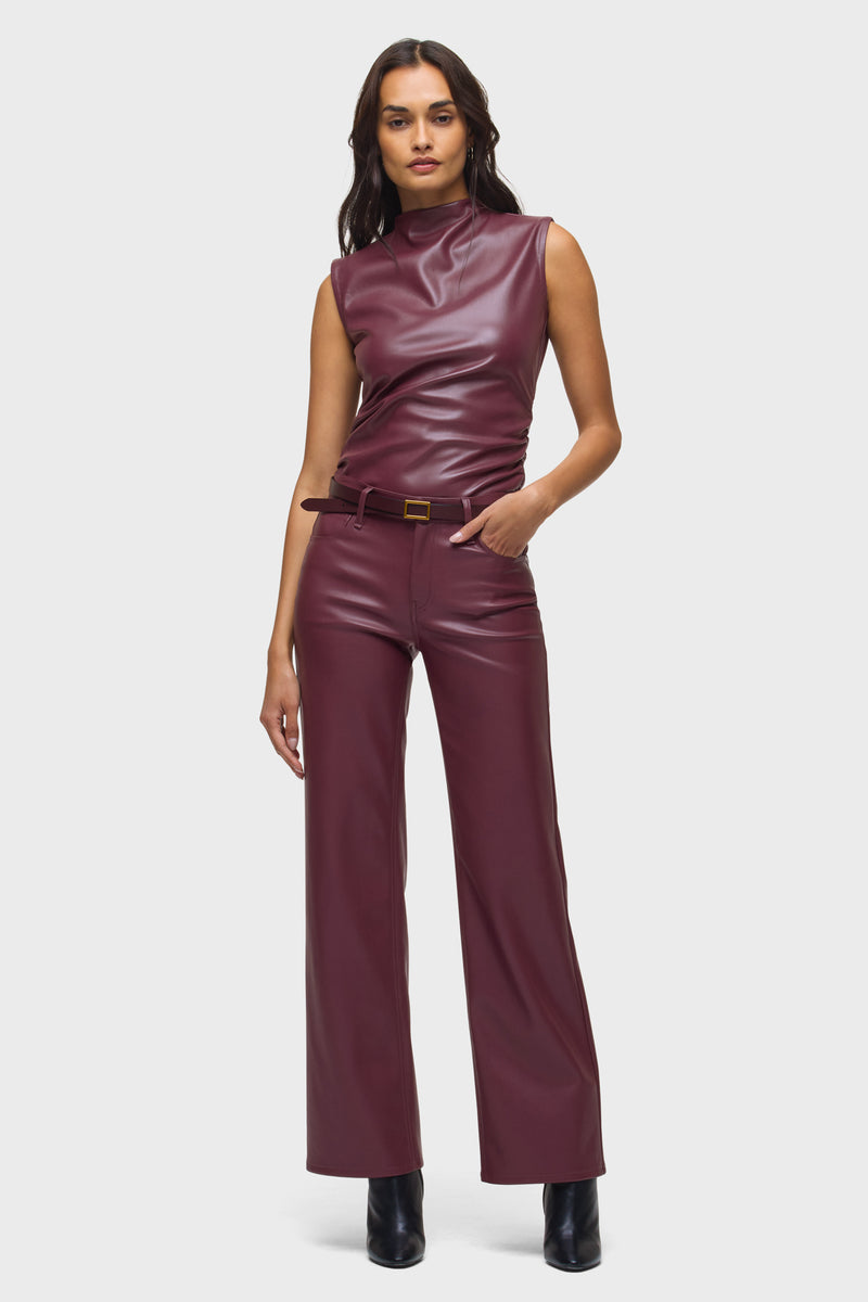 Rosie Vegan Leather High-Rise Wide Leg