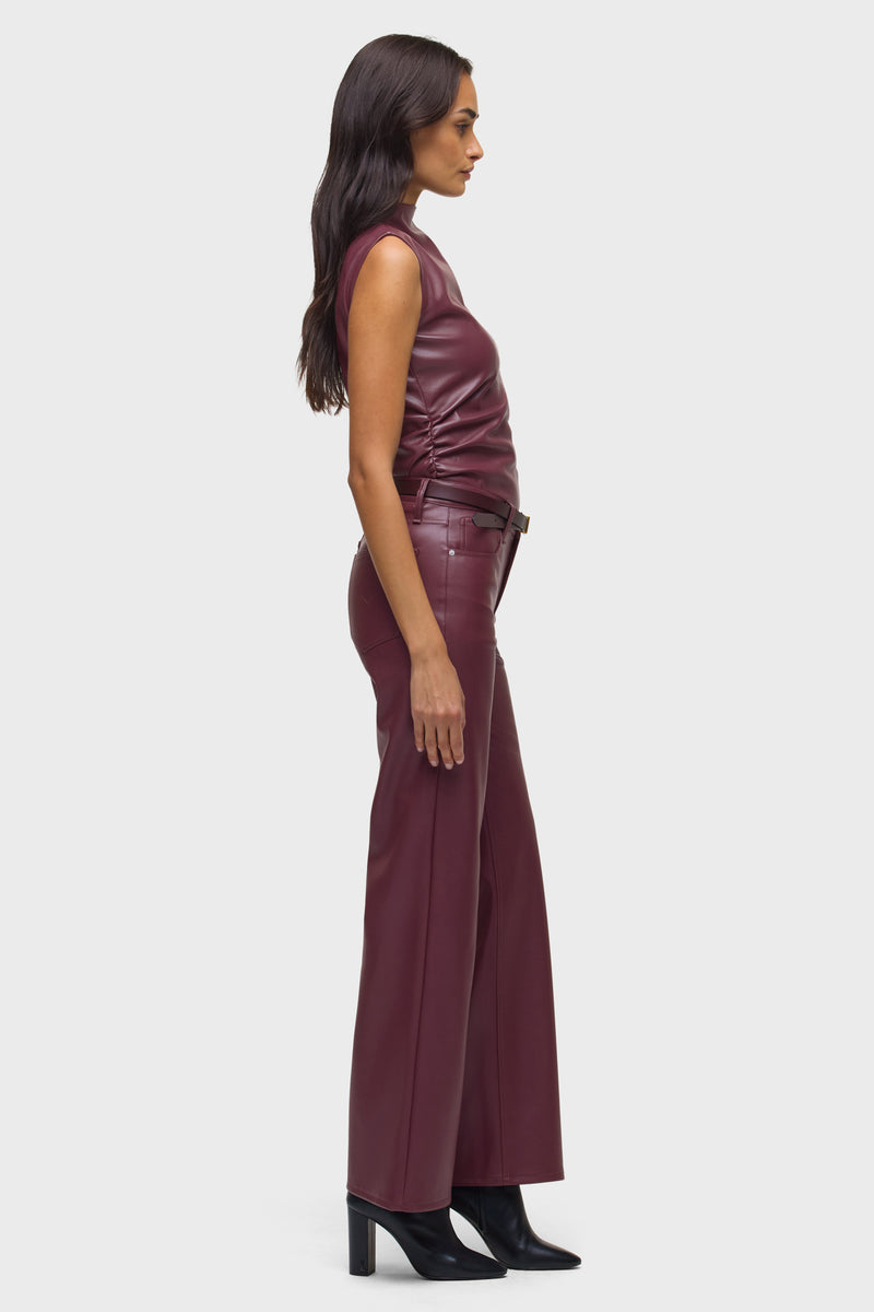 Rosie Vegan Leather High-Rise Wide Leg