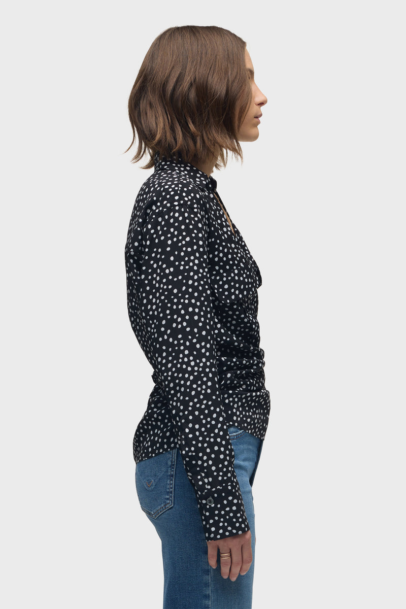 Long Sleeve Wrap Shirt | Premium Italian Fabric | Hudson Jeans