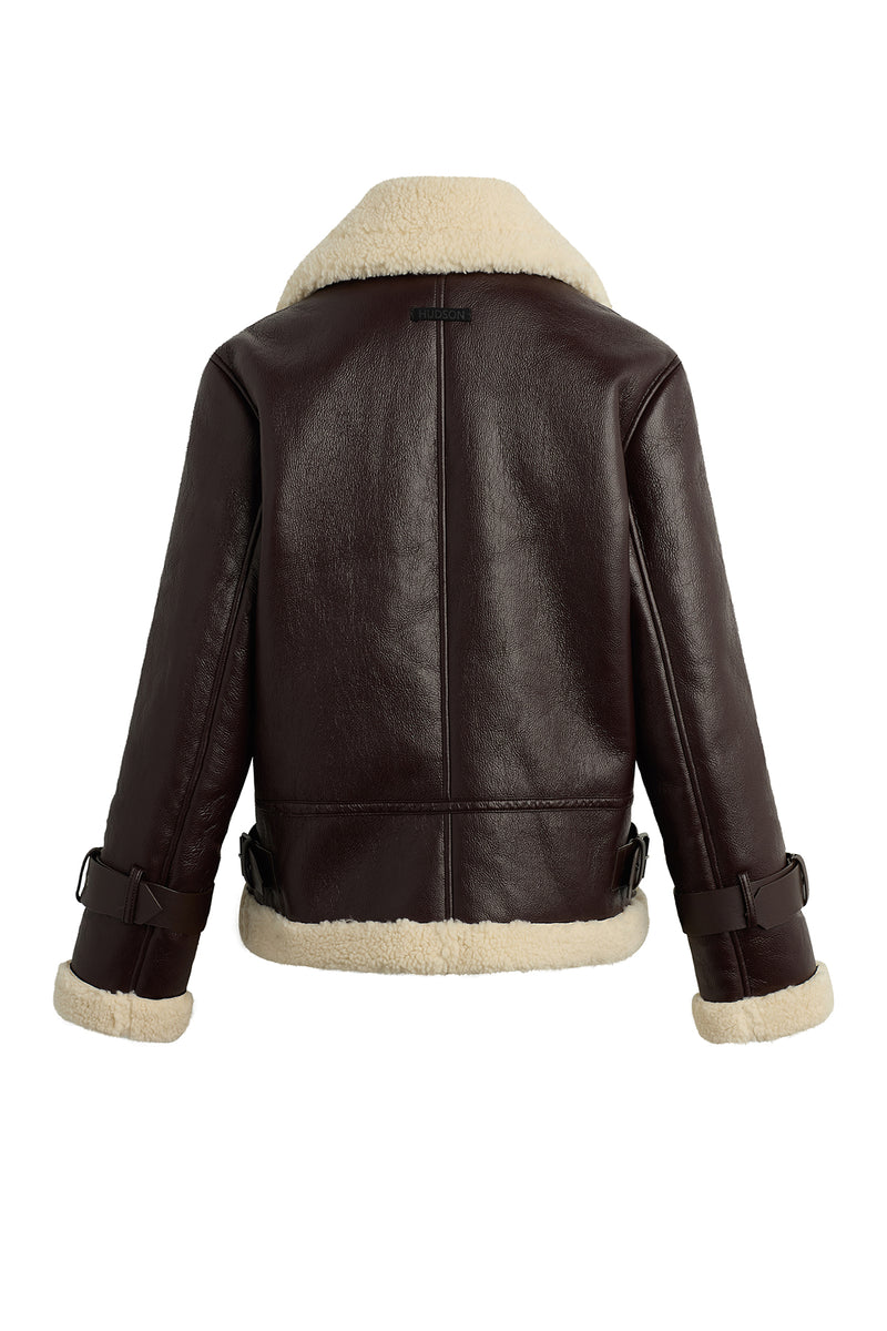 Vegan Leather Sherpa Jacket