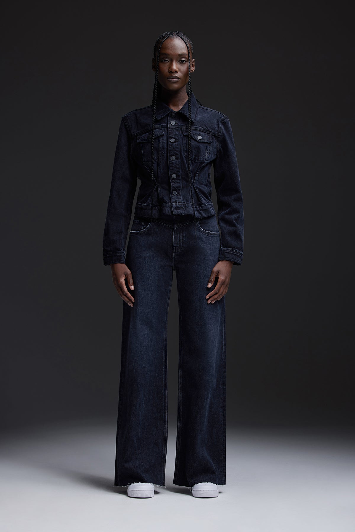 Jodie Seamed Front Yoke Wide Leg Jean | Premium Italian Fabric