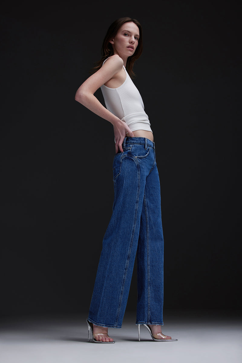 Lexi Mid-Rise Seamed Wide Leg