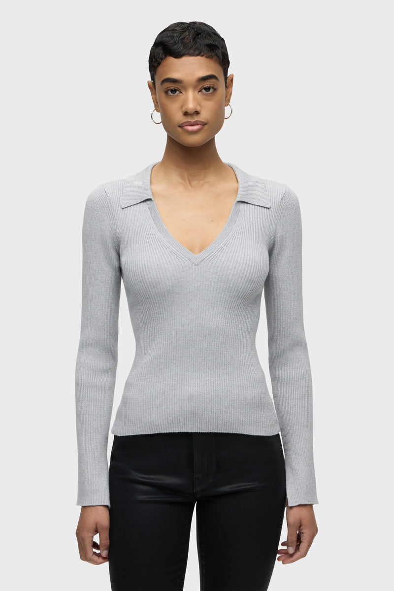 Long Sleeve V-Neck Popover