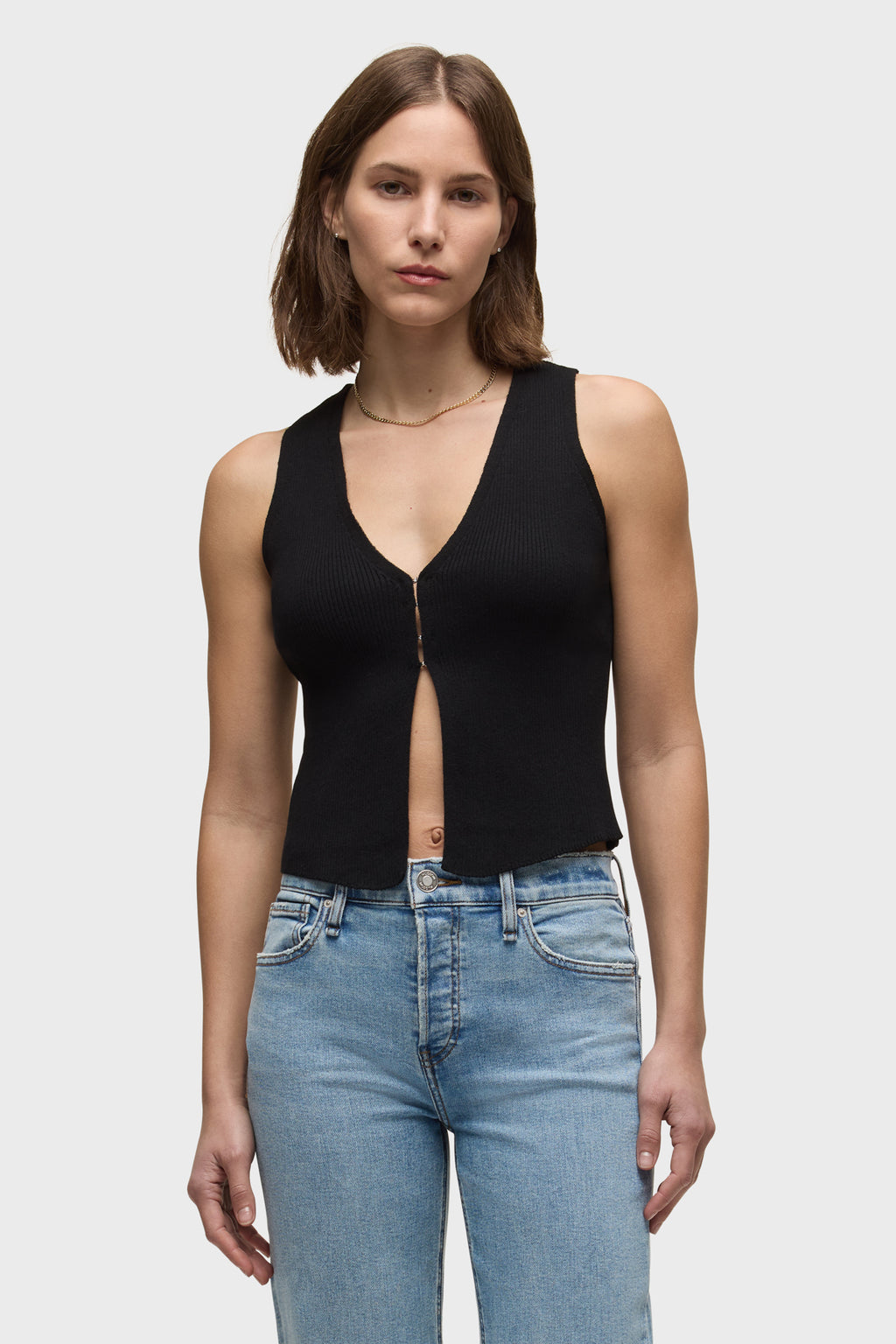 Sleeveless V-Neck Sweater