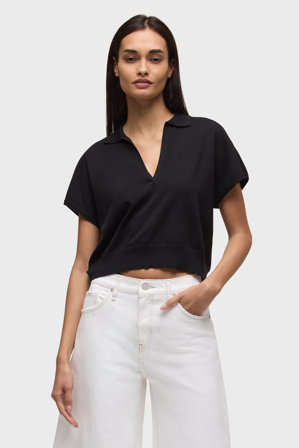 Draped Collared Sweater