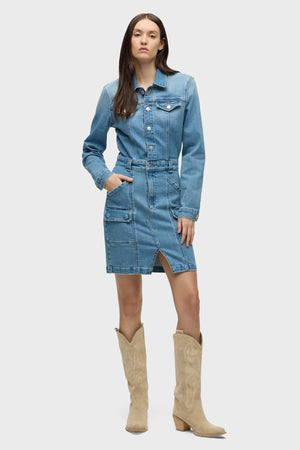 Long Sleeve Reconstructed Dress | Premium Italian Fabric