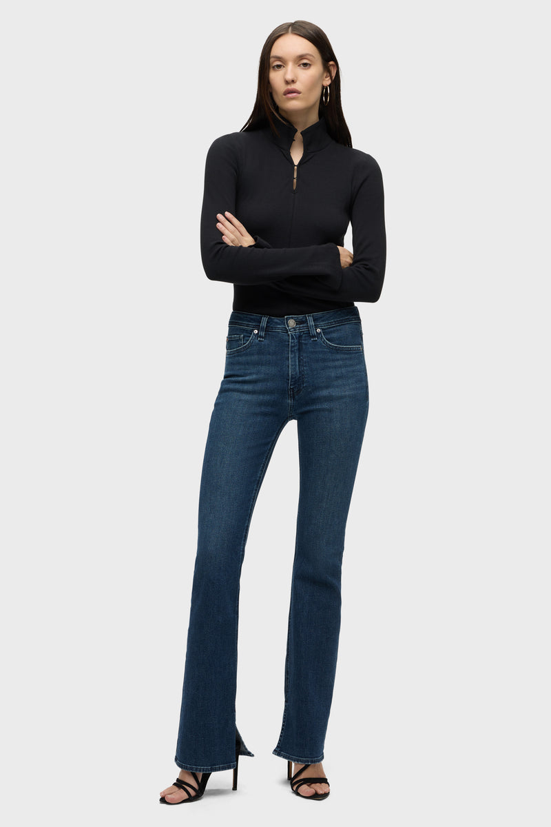 Barbara High-Rise Bootcut w/ Flap Jean