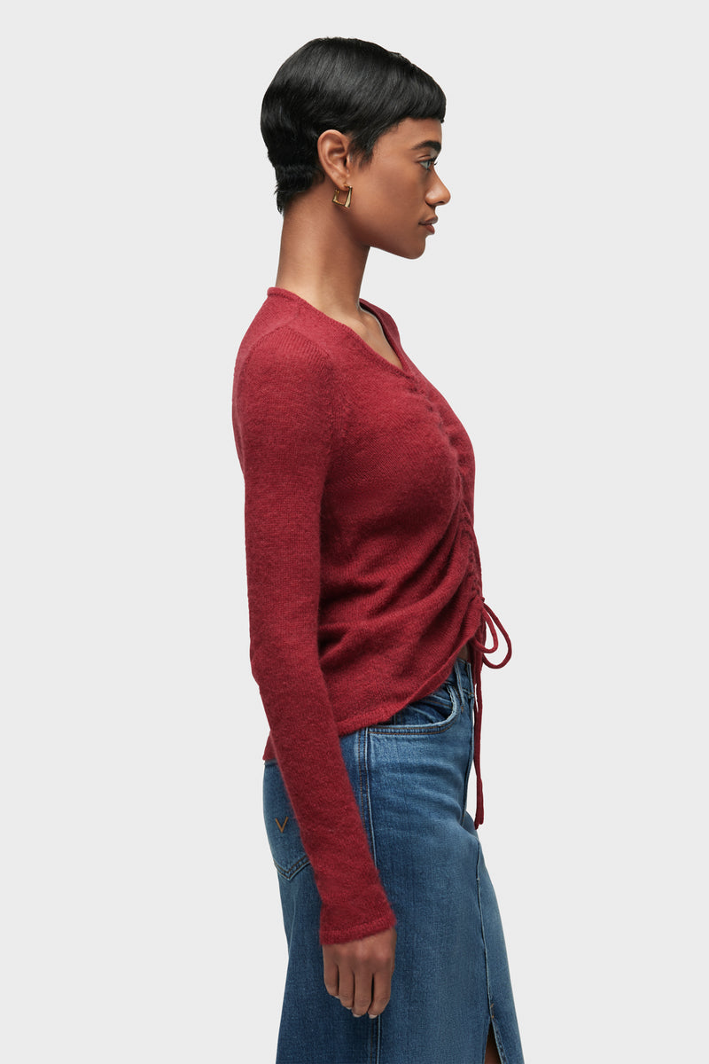 Ruched Long Sleeve Sweater