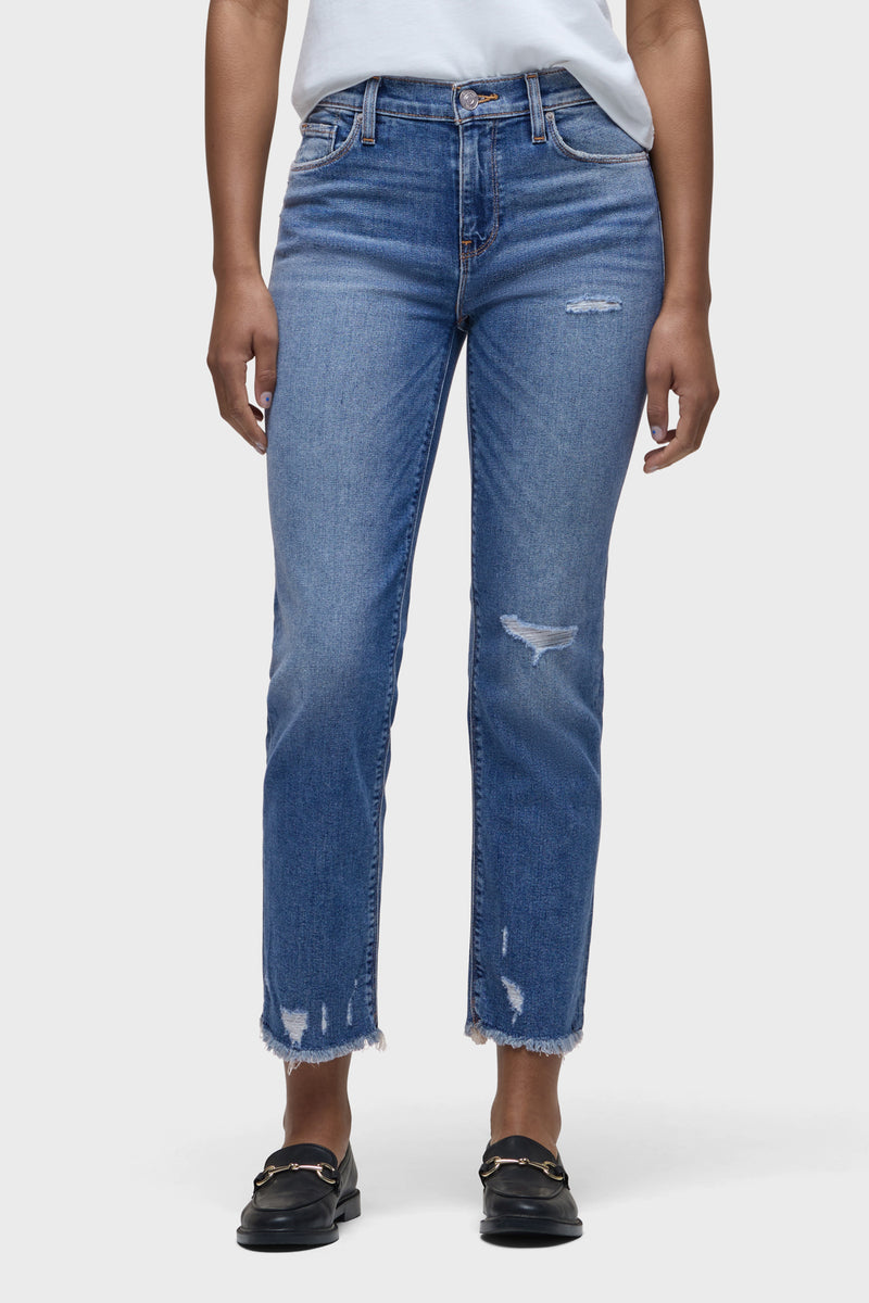 Nico Mid-Rise Straight Crop Jean | Premium Italian Fabric