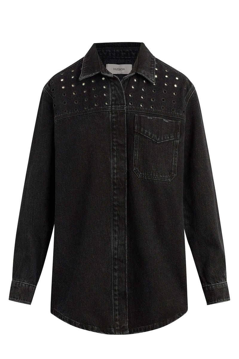 Shacket w/ Grommet Detail