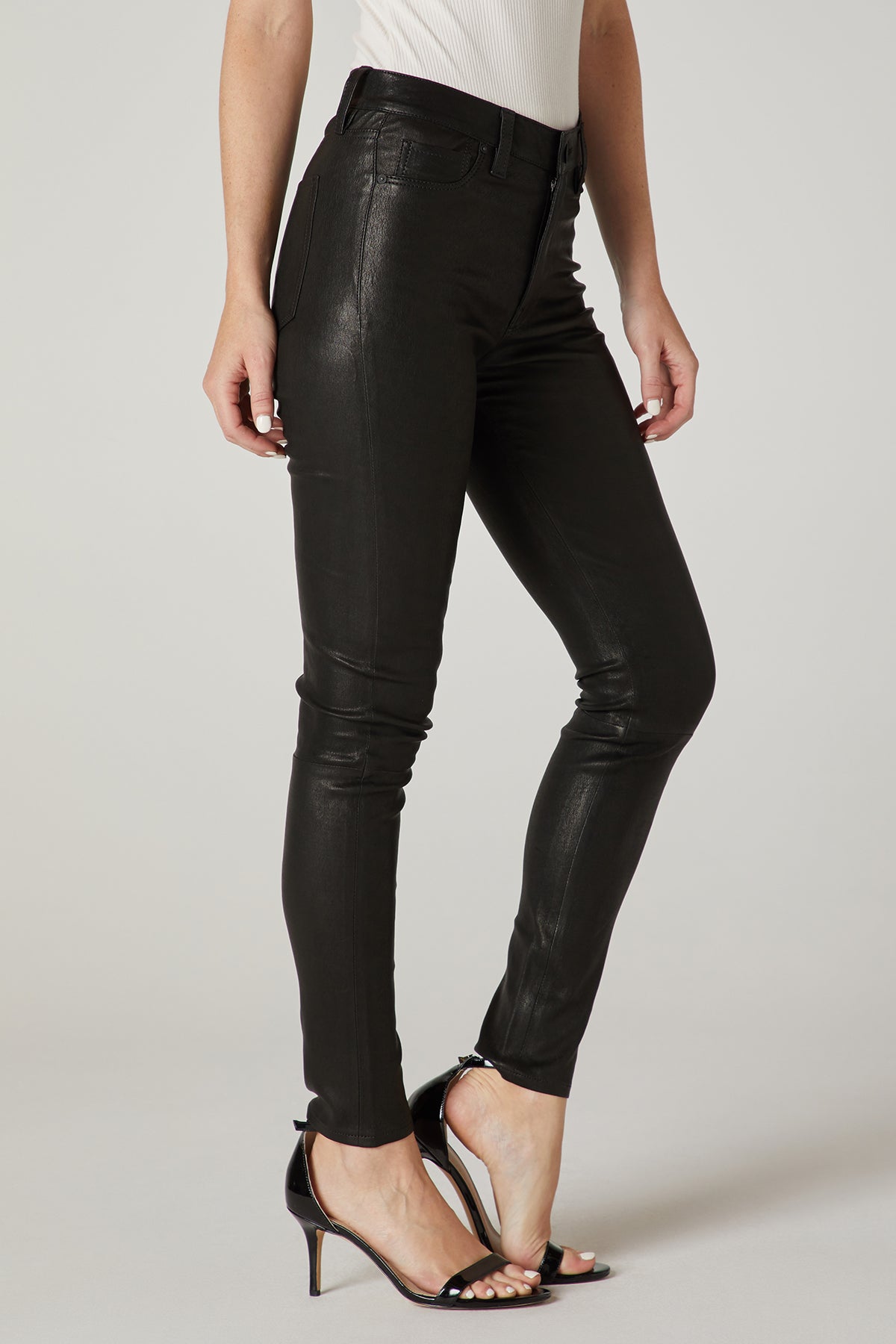 Fesfesfes Women Artificial Leather Pants Casual Pockets Slim Fit Pants  Leather small feet split zip Long Pants Sale Clearance - Walmart.com
