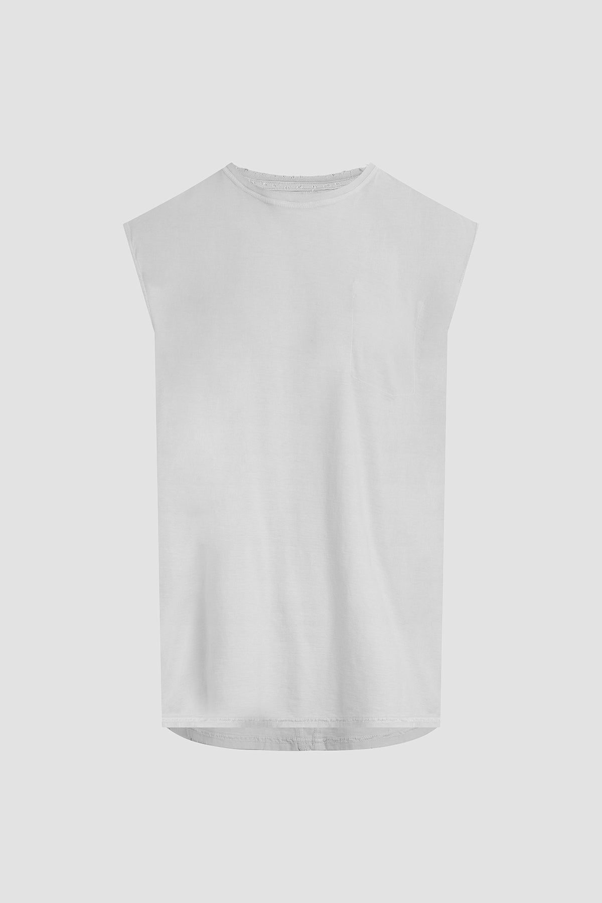 White cut shop off shirt