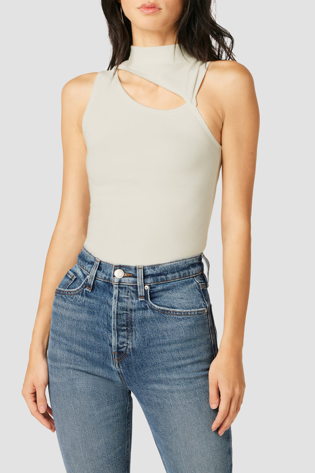 Mock Neck Cut Out Tank