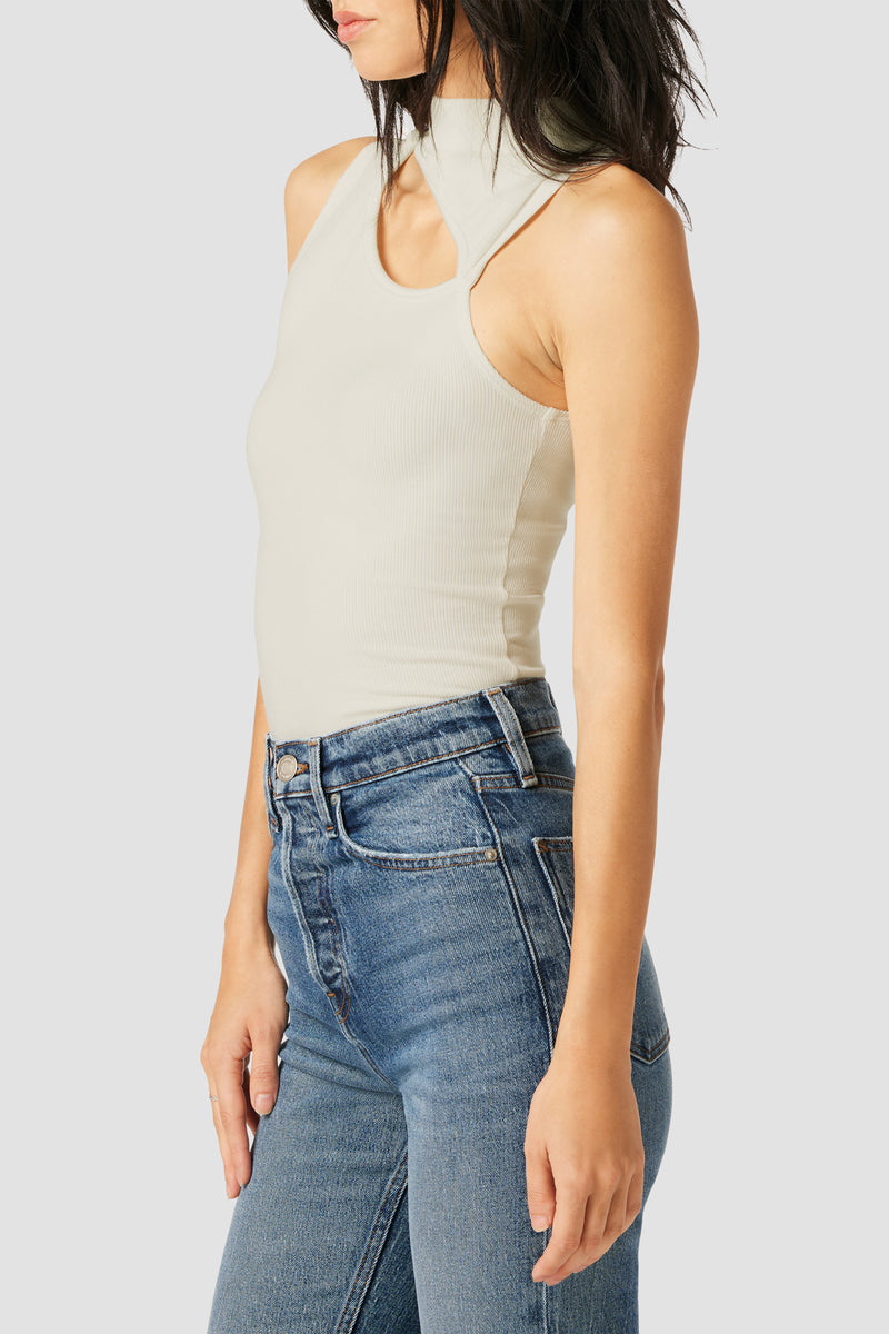 Mock Neck Cut Out Tank