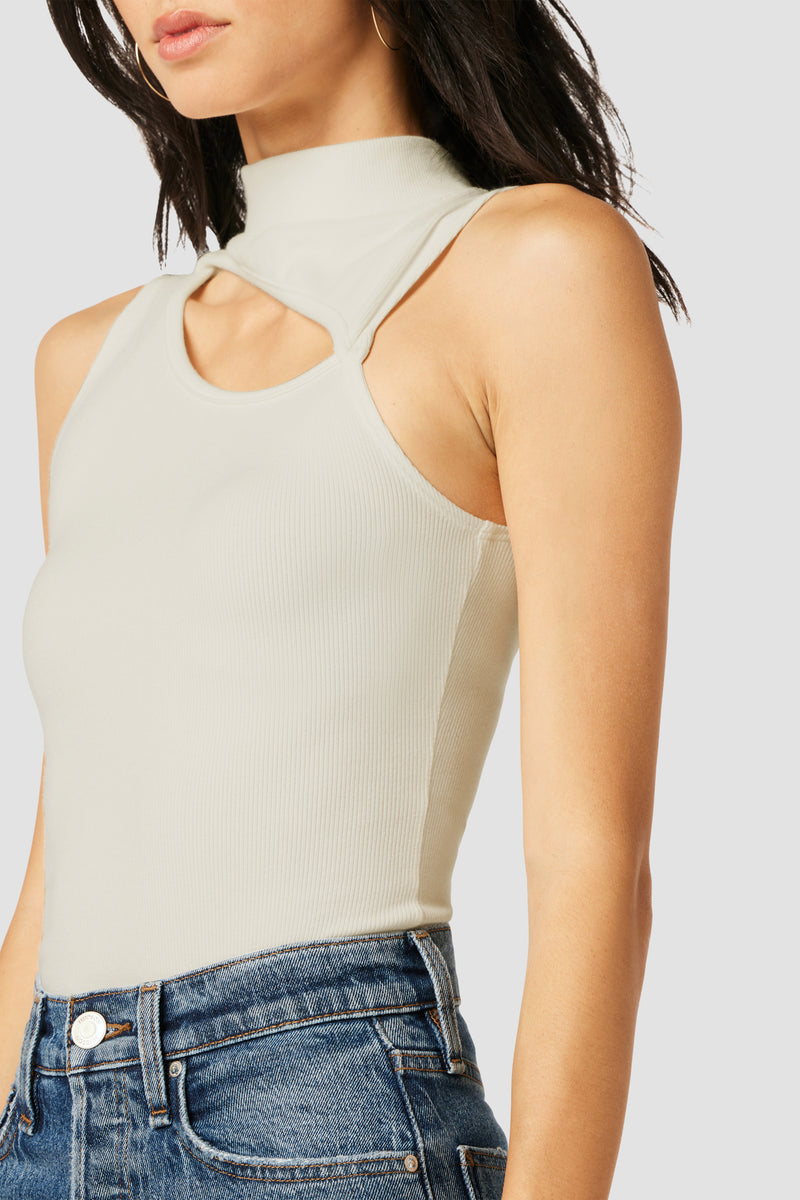 Mock Neck Cut Out Tank