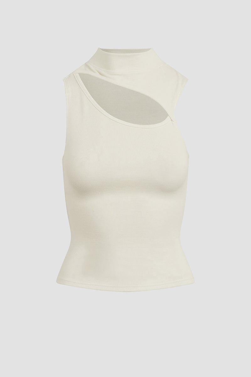 Mock Neck Cut Out Tank