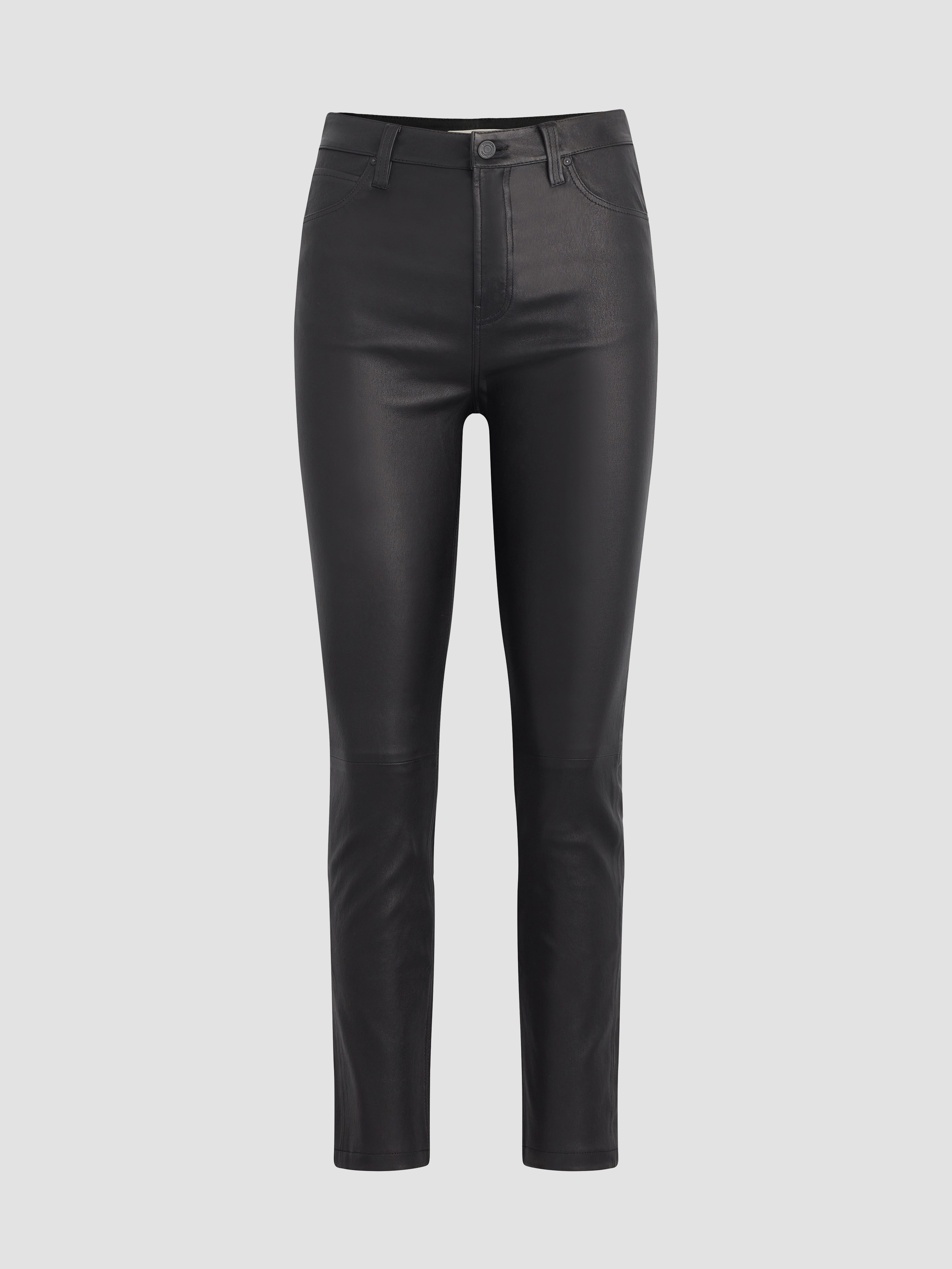 black cigarette jeans Coated Cargo Skinny HD1460CG White Lotus Boutique rise cigarette jean featuring a saturated black shade and tonal details Harlow Ultra High-Rise Cigarette Leather
