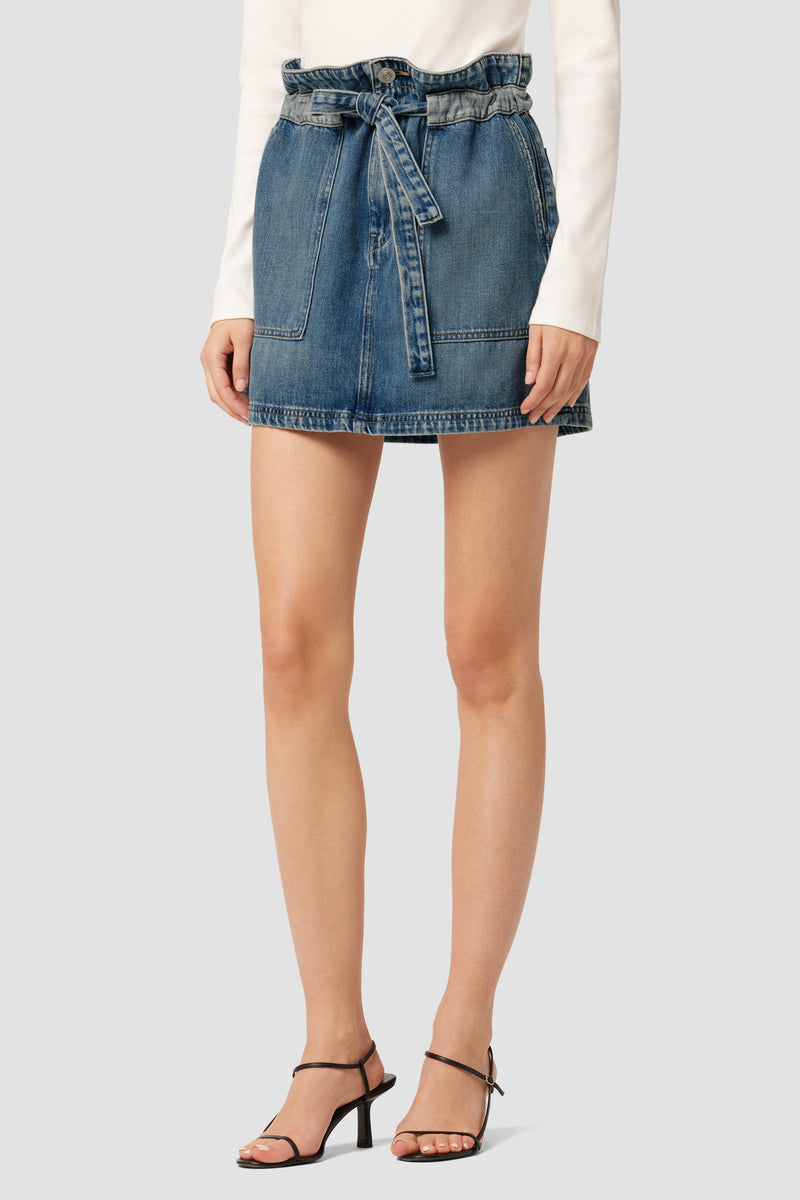 Belted Cinched Waist Skirt