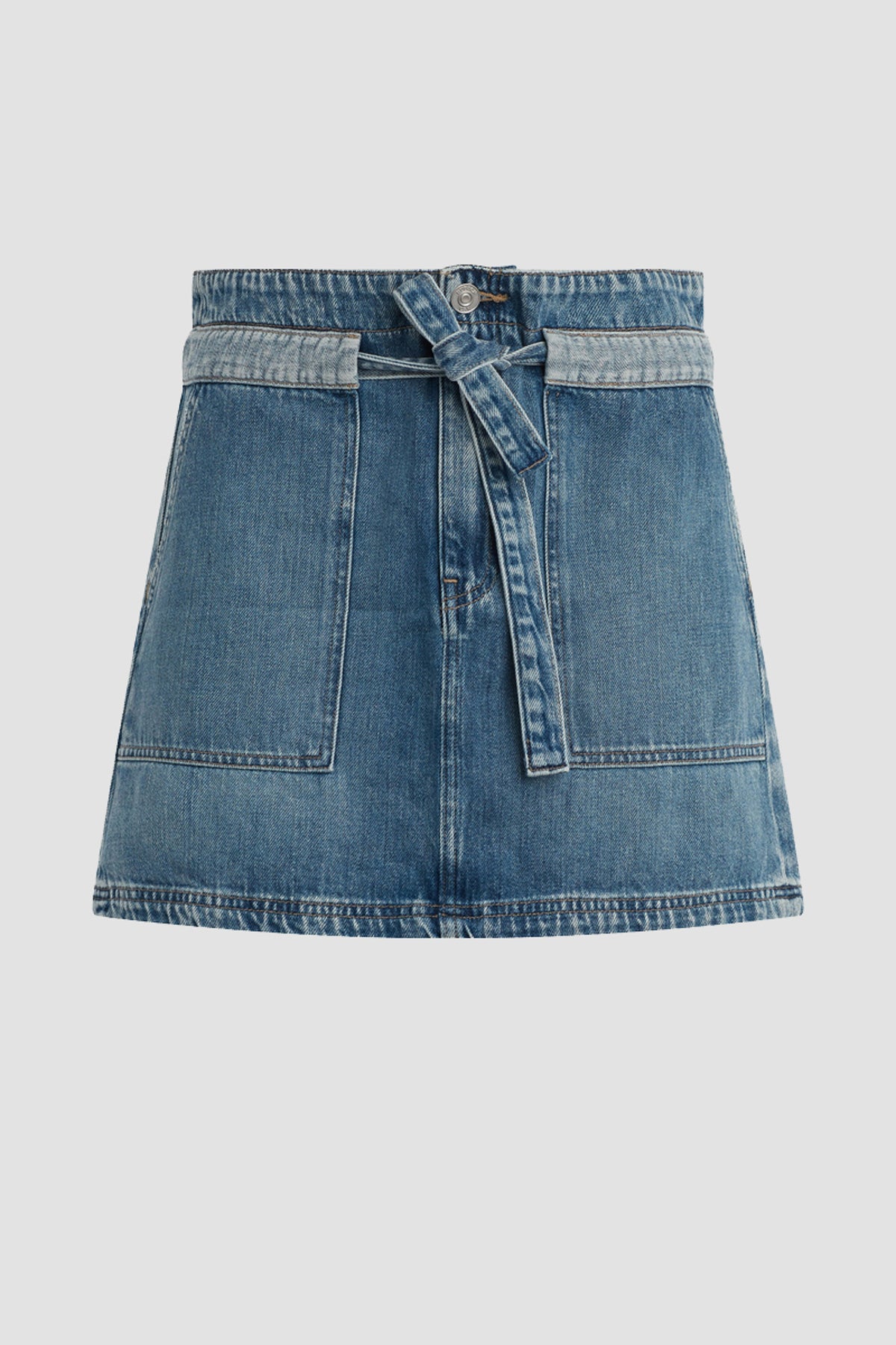 Denim sales belted skirt