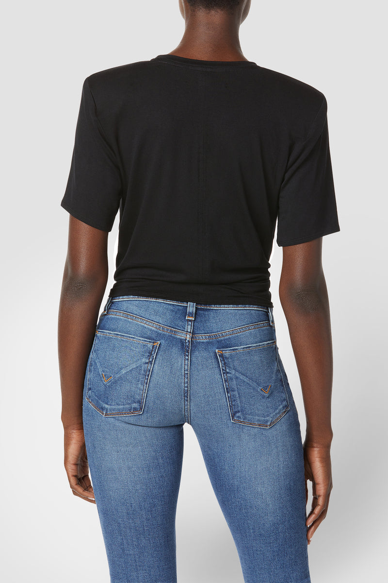 Shoulder Pad Tie Front Tee