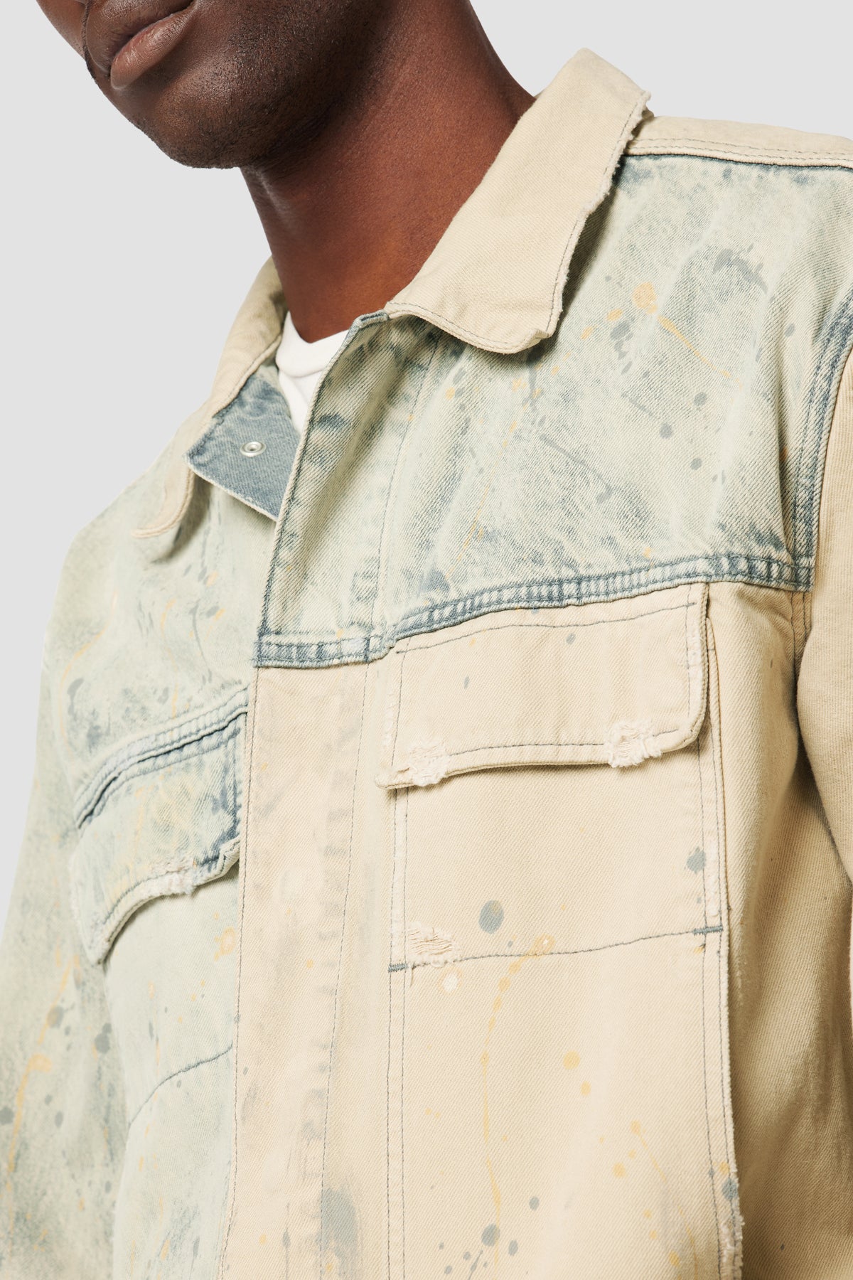 Garment-Dyed Denim Patch Pocket Trucker Jacket
