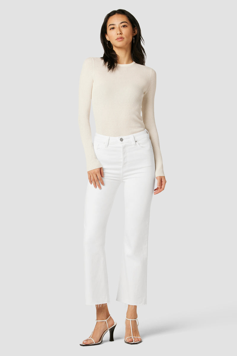 Faye Ultra High-Rise Bootcut Crop Jean | Premium Italian Fabric