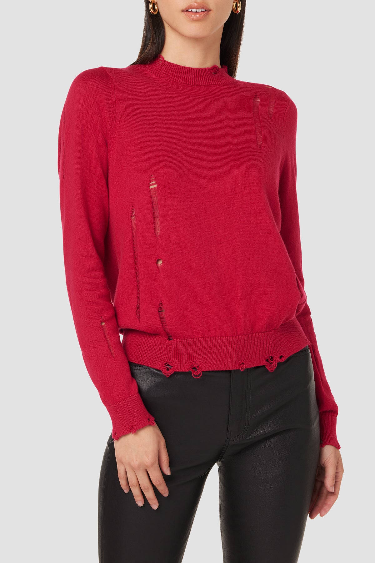 Long Sleeve Twist Back Sweater | Premium Italian Fabric