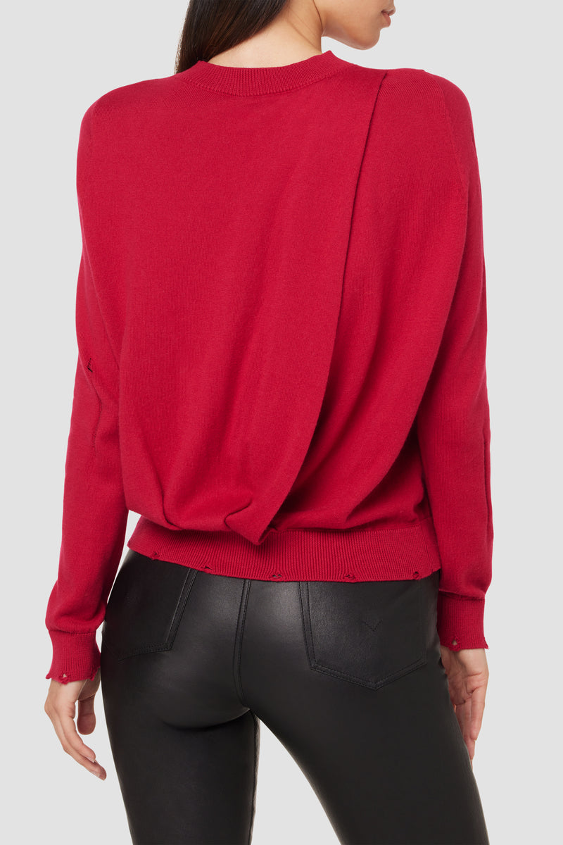 Long Sleeve Twist Back Sweater Premium Italian Fabric