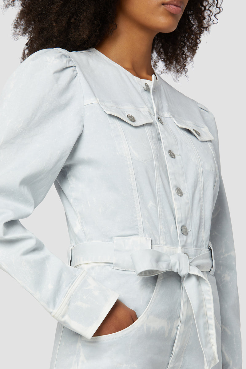 Puff Sleeve Denim Jumpsuit