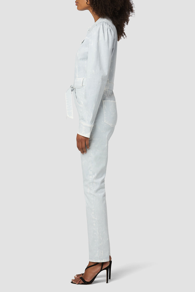 Puff Sleeve Denim Jumpsuit