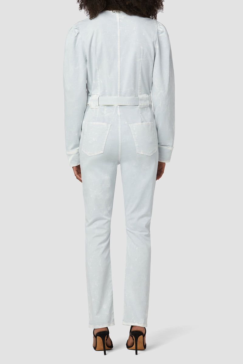 Puff Sleeve Denim Jumpsuit