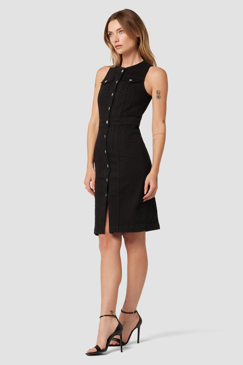 Cut In Denim Midi Dress