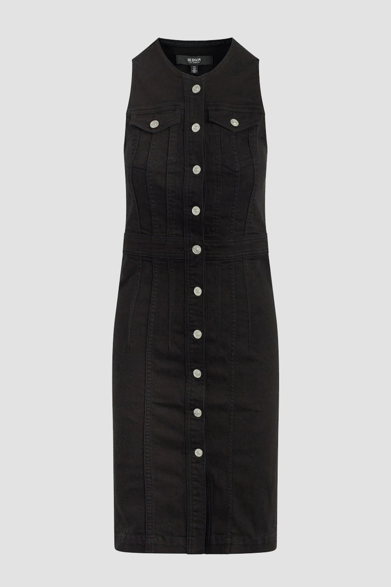 Cut In Denim Midi Dress