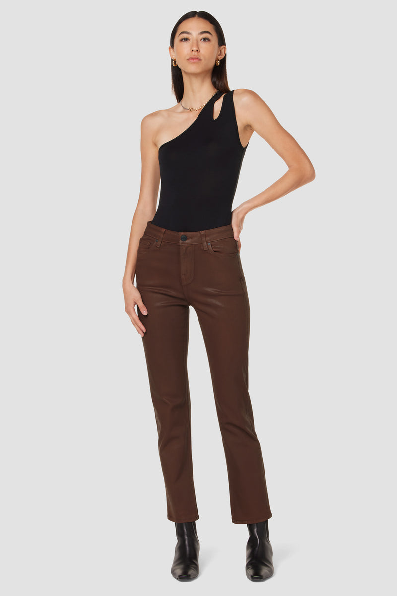 Nico Mid-Rise Straight Ankle Jean w/ Slit Hem