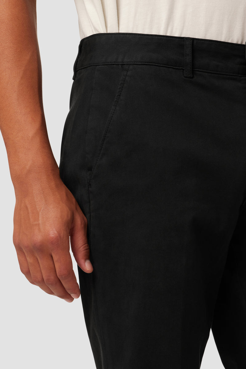 voeeron Men's Elastic Waist Black Chino Pants Men Relaxed
