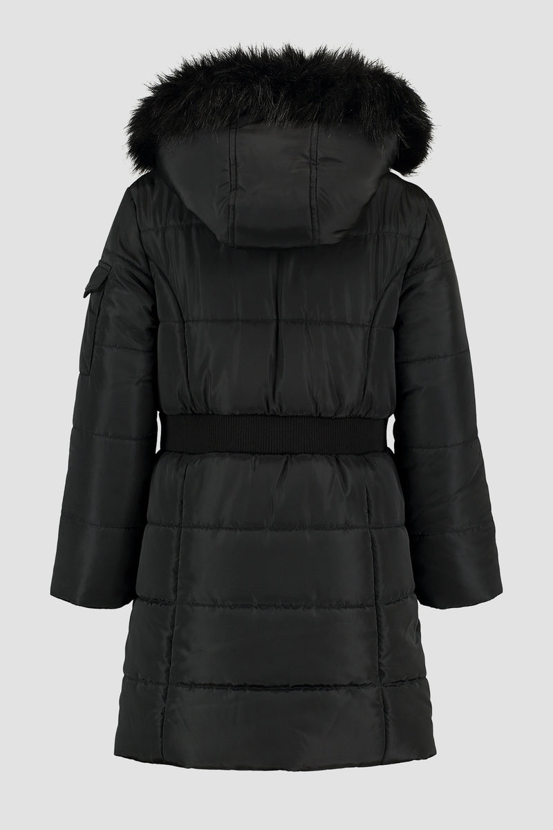 Elastic Waist Long Puffer