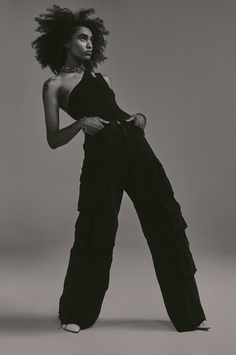 卸売り ハドソン ジーンズ Hudson Jeans レディース 女性用 ファッション デニム High-Rise Wide Leg Cargo Spring  Indigo