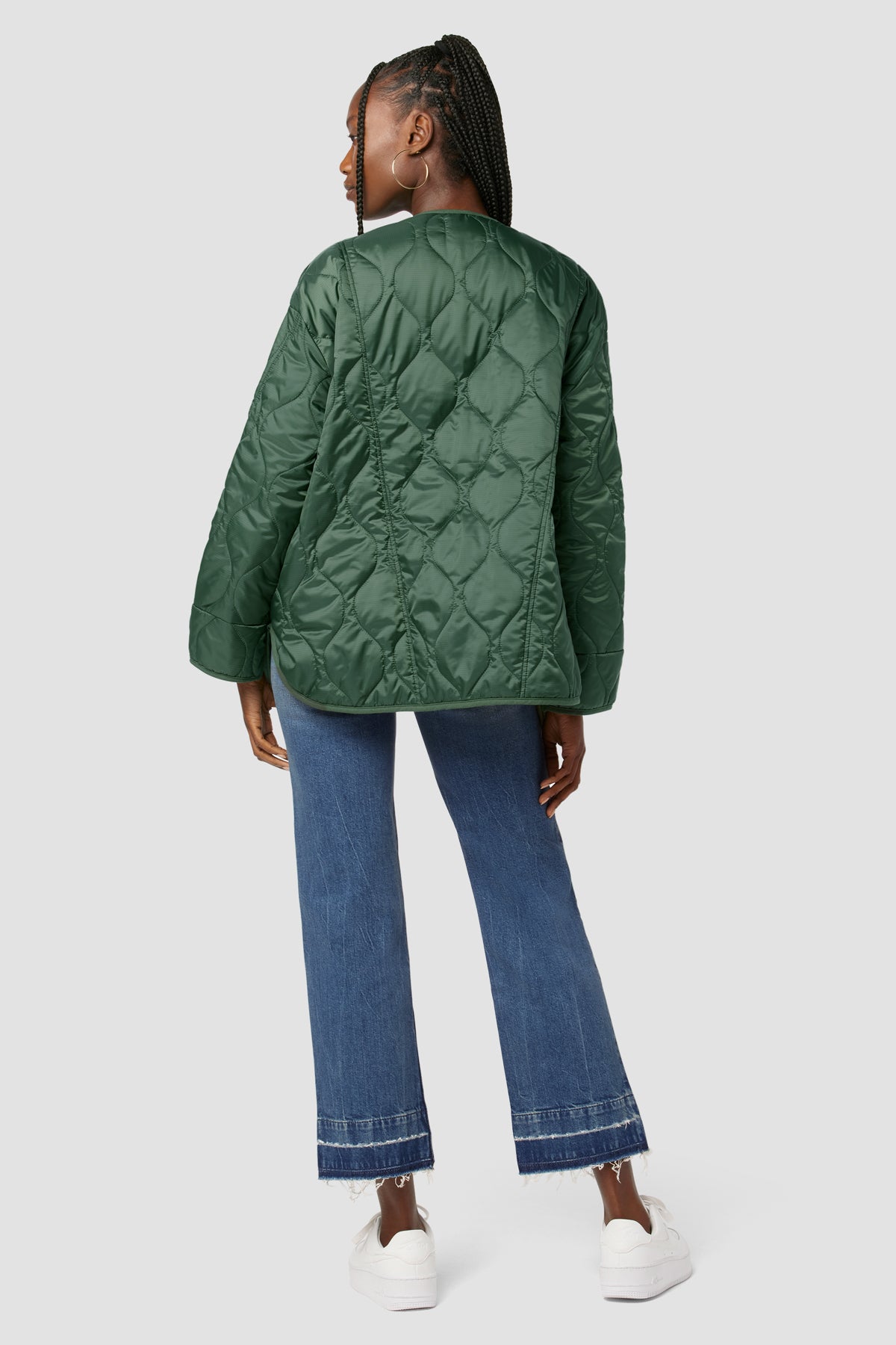Long quilted jacket sale