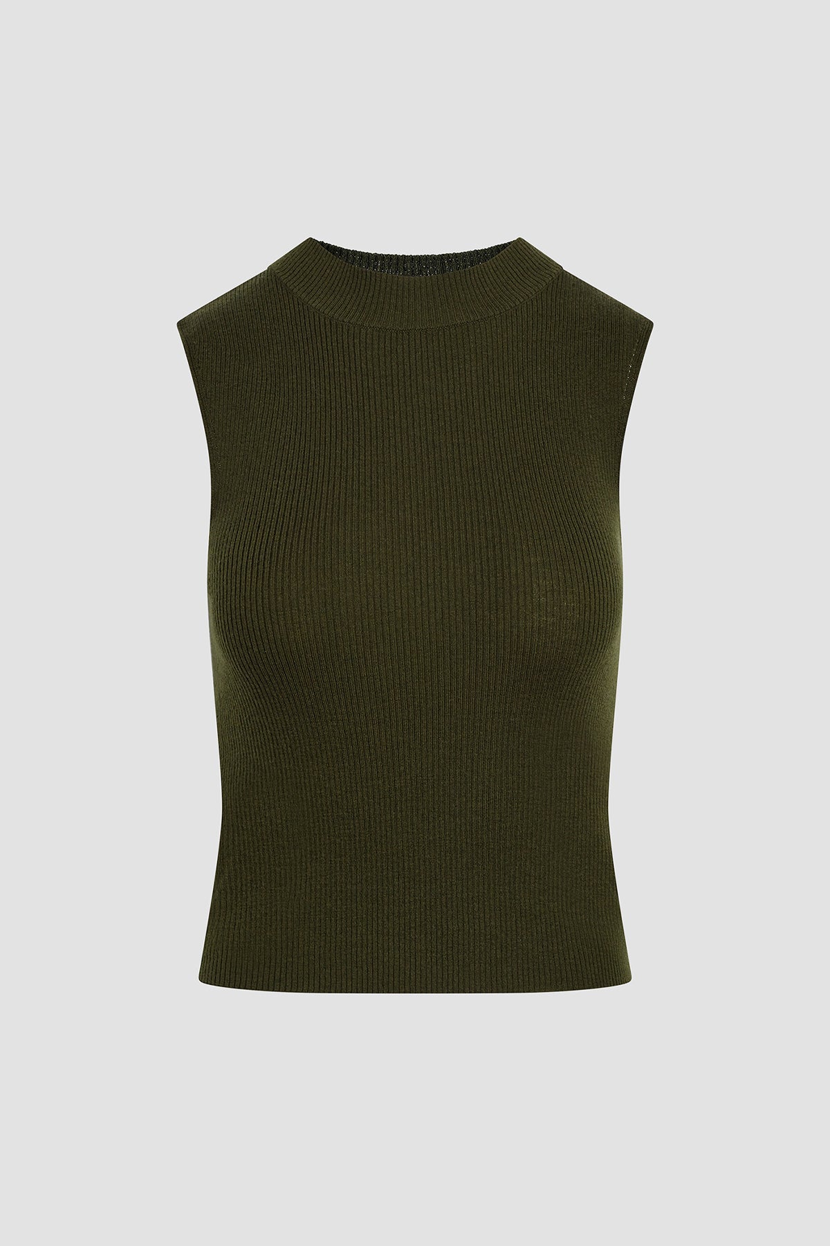 Mock Neck Sweater Tank, Premium Italian Fabric
