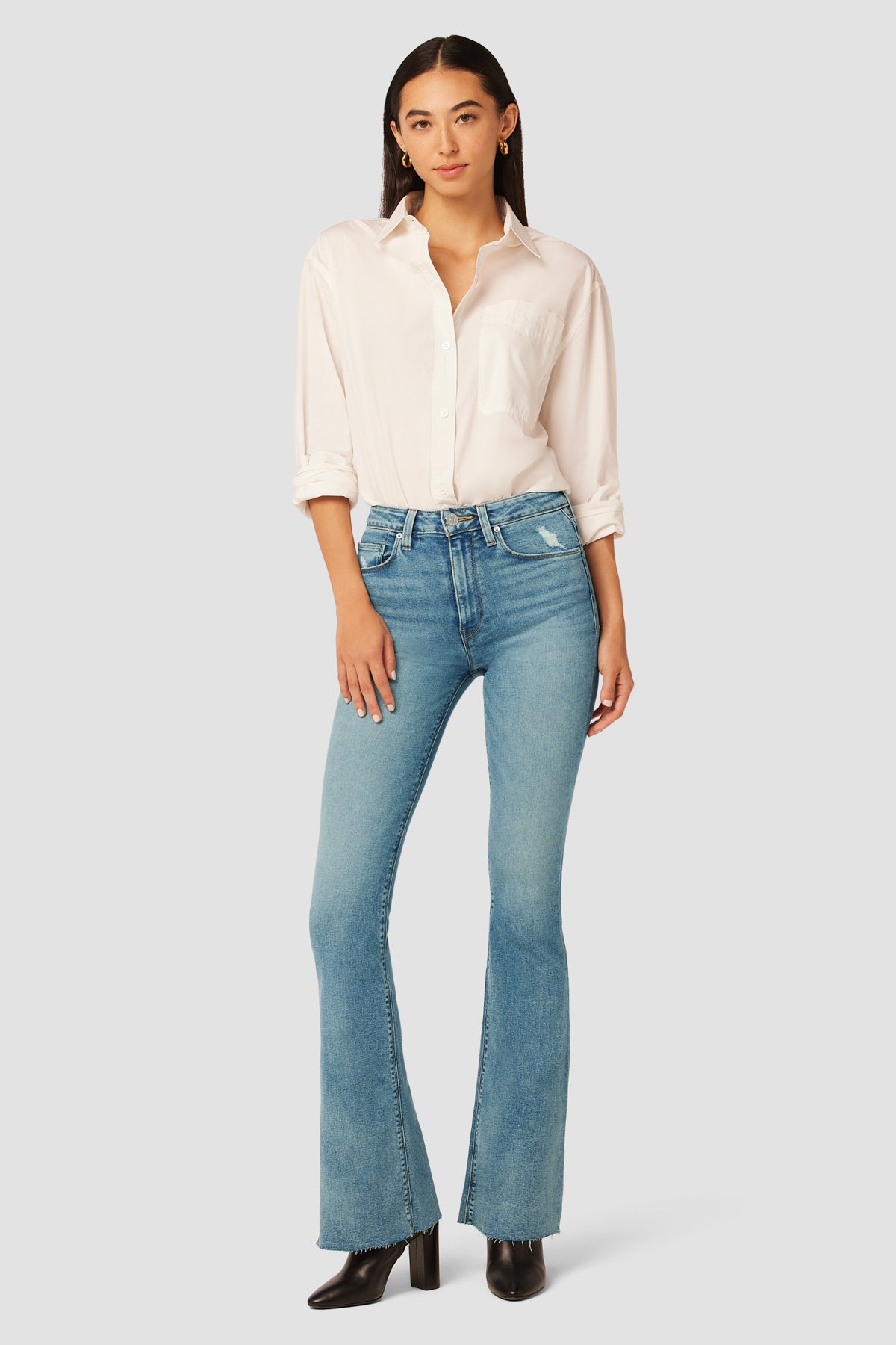 Holly High-Rise Flare Jean Premium Italian Fabric Hudson, 58% OFF