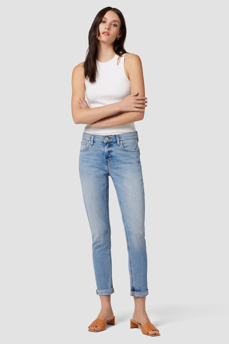 Lana Mid-Rise Slim Boyfriend Crop Jean